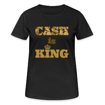 cash is king - T-shirt respirant Femme - noir - Devant - AI Model Female 172 light (172cm)