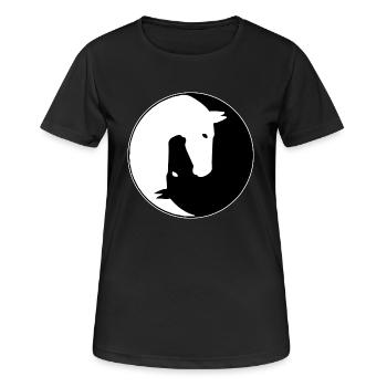 Yin yang cheval - T-shirt respirant Femme - noir - Devant - AI Model Female 172 light (172cm)