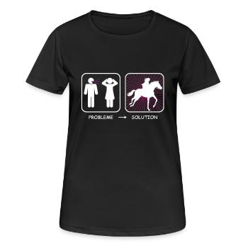 Problem? Solution - Women's Breathable T-Shirt - black - Front - AI Model Female 172 light (172cm)