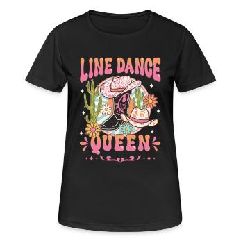 Line Dancing Frauen Line Dance Queen Geschenk - Frauen T-Shirt atmungsaktiv - Schwarz - Vorne - AI Model Female 172 light (172cm)