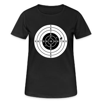target - Zielscheibe - Frauen T-Shirt atmungsaktiv - Schwarz - Vorne - AI Model Female 172 light (172cm)