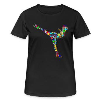 ice skating - Women's Breathable T-Shirt - black - Front - AI Model Female 172 light (172cm)