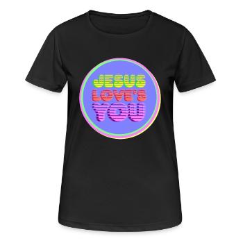 Jesus loves you - T-shirt respirant Femme - noir - Devant - AI Model Female 172 light (172cm)