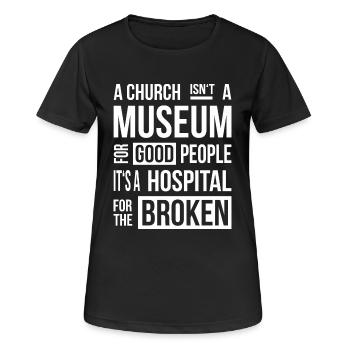 Church Museum - Frauen T-Shirt atmungsaktiv - Schwarz - Vorne - AI Model Female 172 light (172cm)