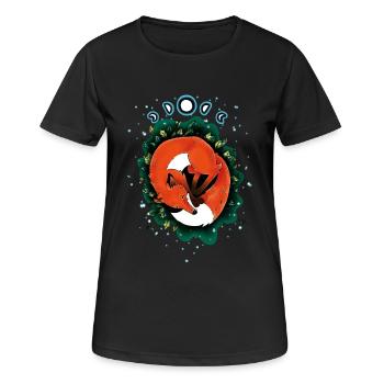 Gute-Nacht-Fuchs - Frauen T-Shirt atmungsaktiv - Schwarz - Vorne - AI Model Female 172 light (172cm)