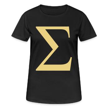 sigma greek - Frauen T-Shirt atmungsaktiv - Schwarz - Vorne - AI Model Female 172 light (172cm)