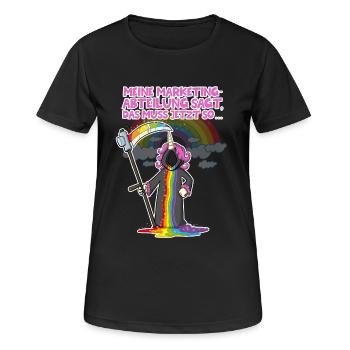 Unicorn marketing - T-shirt respirant Femme - noir - Devant - AI Model Female 172 light (172cm)
