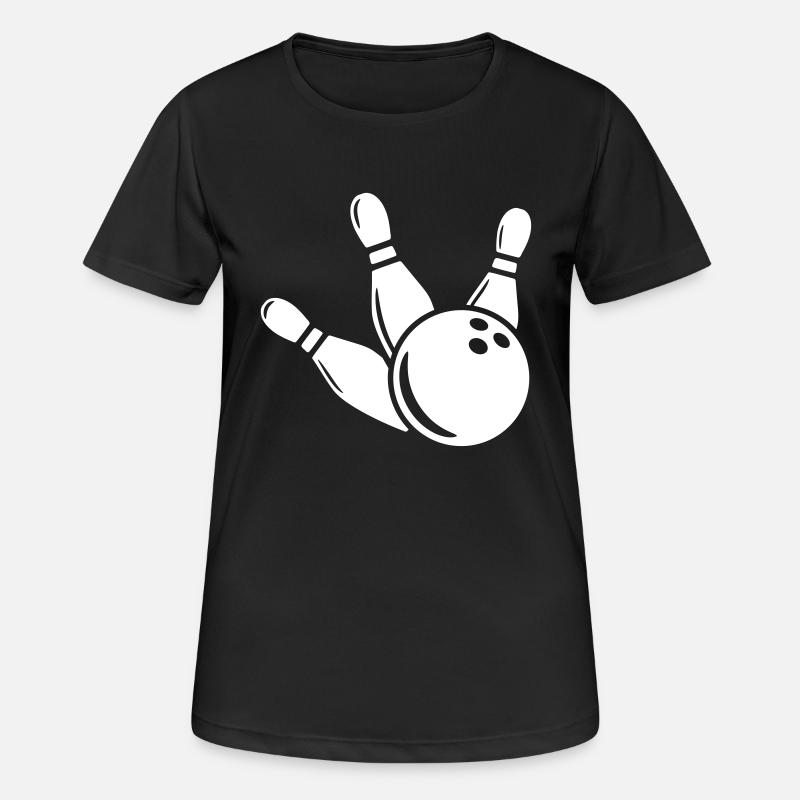 Bowling Bowling Boule de bowling Bowling Boule de bowling Bowling - T-shirt respirant Femme - noir