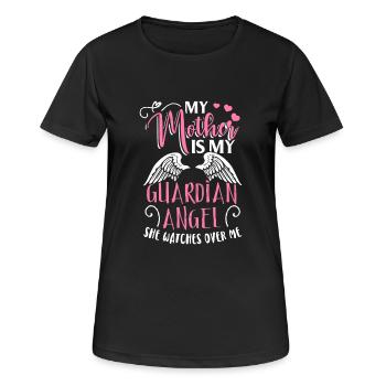 Ma mère est mon ange gardien - T-shirt respirant Femme - noir - Devant - AI Model Female 172 light (172cm)