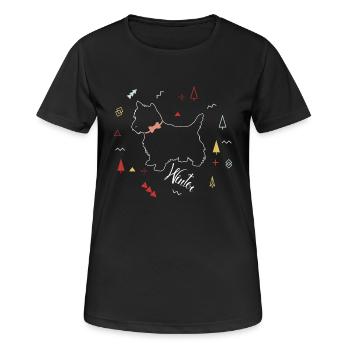 WINTER DOG COLLECTION - T-shirt respirant Femme - noir - Devant - AI Model Female 172 light (172cm)