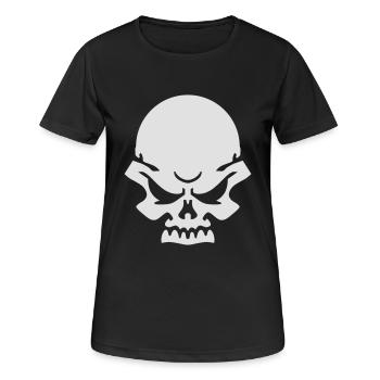 Totenkopf - Frauen T-Shirt atmungsaktiv - Schwarz - Vorne - AI Model Female 172 light (172cm)