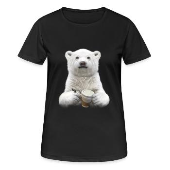 BARISTA (EBENE) - Frauen T-Shirt atmungsaktiv - Schwarz - Vorne - AI Model Female 172 light (172cm)