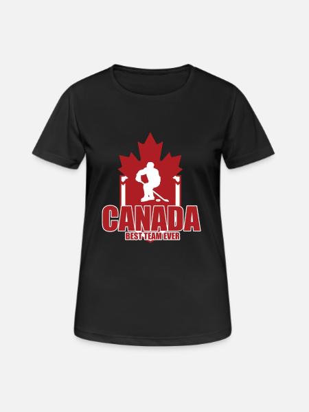 Canada Hockey - Frauen T-Shirt atmungsaktiv - Schwarz
