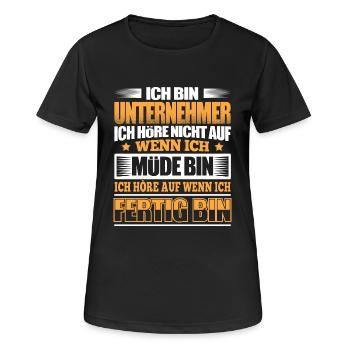 UNTERNEHMER - Der Fertigsteller - Frauen T-Shirt atmungsaktiv - Schwarz - Vorne - AI Model Female 172 light (172cm)