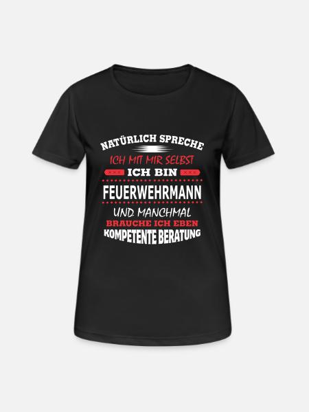 FEUERWEHRMANN - Frauen T-Shirt atmungsaktiv - Schwarz