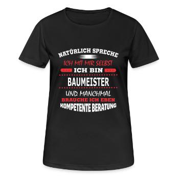 BAUMEISTER - Frauen T-Shirt atmungsaktiv - Schwarz - Vorne - AI Model Female 172 light (172cm)