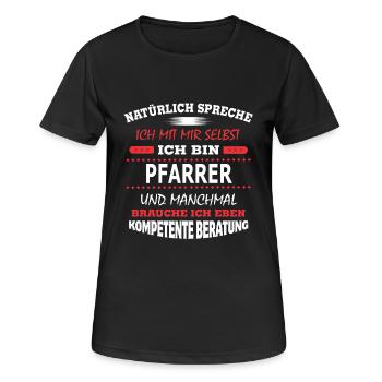 PFARRER - Frauen T-Shirt atmungsaktiv - Schwarz - Vorne - AI Model Female 172 light (172cm)