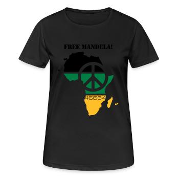 free mandela - Frauen T-Shirt atmungsaktiv - Schwarz - Vorne - AI Model Female 172 light (172cm)