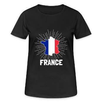 Frankreich - Frauen T-Shirt atmungsaktiv - Schwarz - Vorne - AI Model Female 172 light (172cm)