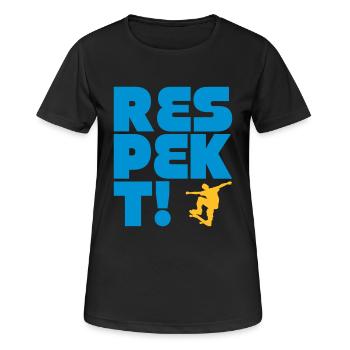 respect skateboard - T-shirt respirant Femme - noir - Devant - AI Model Female 172 light (172cm)