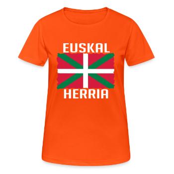 Drapeau Basque Euskal Herria Bayonne - T-shirt respirant Femme - orange néon - Devant - AI Model Female 172 dark (172cm)