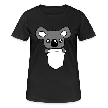 koala baer suess niedlich klein baby kind junges b - Frauen T-Shirt atmungsaktiv - Schwarz - Vorne - AI Model Female 172 light (172cm)