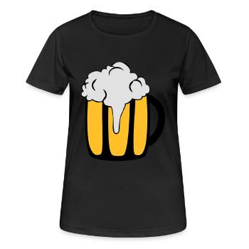 Bierglas - Frauen T-Shirt atmungsaktiv - Schwarz - Vorne - AI Model Female 172 light (172cm)