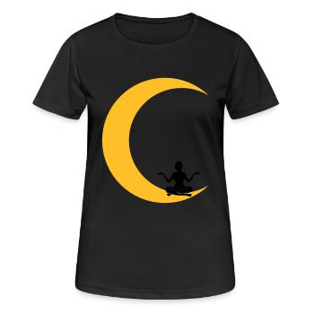 méditer lune yoga prier fitness femme s'aimer - T-shirt respirant Femme - noir - Devant - AI Model Female 172 light (172cm)