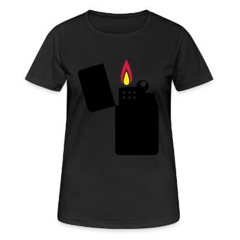 feuerzeug_02 - Frauen T-Shirt atmungsaktiv - Schwarz - Vorne - AI Model Female 172 light (172cm)