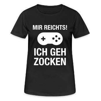 Mir Reicht's! Ich Geh Zocken - Gamer Gaming - Frauen T-Shirt atmungsaktiv - Schwarz - Vorne - AI Model Female 172 light (172cm)