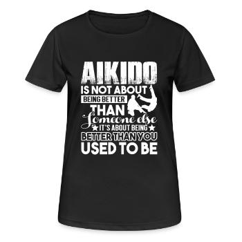 Aikido ist besser Aikido - Frauen T-Shirt atmungsaktiv - Schwarz - Vorne - AI Model Female 172 light (172cm)