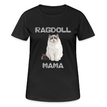 Ragdoll Katzen Mama - Frauen T-Shirt atmungsaktiv - Schwarz - Vorne - AI Model Female 172 light (172cm)