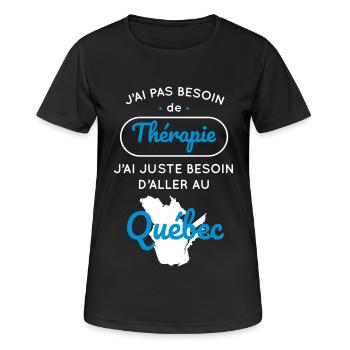 Pas besoin de thérapie Besoin aller au Québec - T-shirt respirant Femme - noir - Devant - AI Model Female 172 light (172cm)
