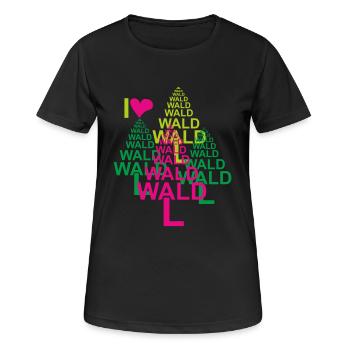 I love Wald ostern Forst Förster Jäger Vatertag - Frauen T-Shirt atmungsaktiv - Schwarz - Vorne - AI Model Female 172 light (172cm)