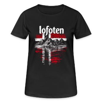 Lofoten Norwegen - Frauen T-Shirt atmungsaktiv - Schwarz - Vorne - AI Model Female 172 light (172cm)