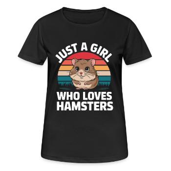 Hamster - Frauen T-Shirt atmungsaktiv - Schwarz - Vorne - AI Model Female 172 light (172cm)