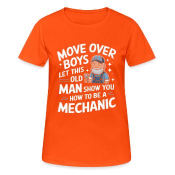 Mécanicien Atelier mécanique - T-shirt respirant Femme - orange néon - Devant - AI Model Female 172 dark (172cm)