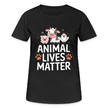 Vegetarisch Vegan Veggie Vegetarier - Frauen T-Shirt atmungsaktiv - Schwarz - Vorne - AI Model Female 172 light (172cm)