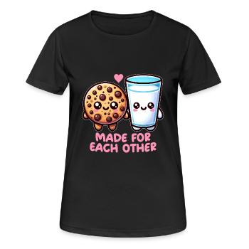 Milk and biscuit - Women's Breathable T-Shirt - black - Front - AI Model Female 172 light (172cm)
