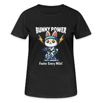 Rabbit spin bike - Women's Breathable T-Shirt - black - Front - AI Model Female 172 light (172cm)