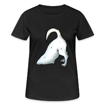 Jack Russel buddelt - Frauen T-Shirt atmungsaktiv - Schwarz - Vorne - AI Model Female 172 light (172cm)