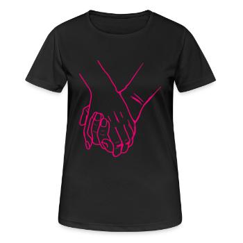Mains - T-shirt respirant Femme - noir - Devant - AI Model Female 172 light (172cm)