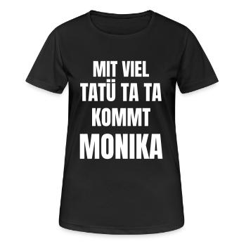 Monika comes with a lot of Tatü ta ta - Women's Breathable T-Shirt - black - Front - AI Model Female 172 light (172cm)