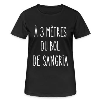 à 3 mètres du bol de sangria - T-shirt respirant Femme - noir - Devant - AI Model Female 172 light (172cm)