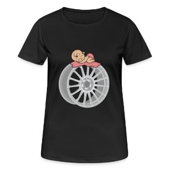 Baby - Frauen T-Shirt atmungsaktiv - Schwarz - Vorne - AI Model Female 172 light (172cm)