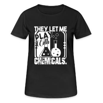 Chemist Let Chemist Plays Chemicals - Women's Breathable T-Shirt - black - Front - AI Model Female 172 light (172cm)