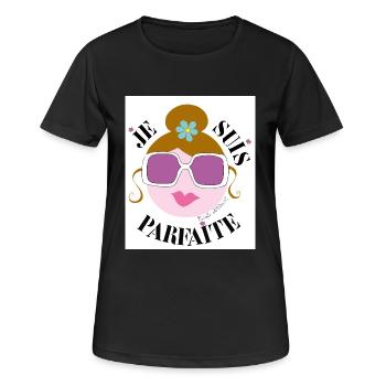 Ich bin Perfekt - Frauen T-Shirt atmungsaktiv - Schwarz - Vorne - AI Model Female 172 light (172cm)
