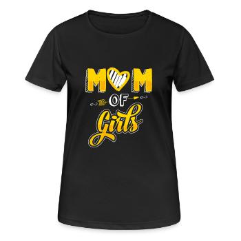 Mère de filles - Fête des Mères - cadeau - T-shirt respirant Femme - noir - Devant - AI Model Female 172 light (172cm)