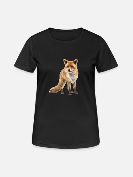Fuchs - Frauen T-Shirt atmungsaktiv - Schwarz