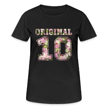 10 d'origine - T-shirt respirant Femme - noir - Devant - AI Model Female 172 light (172cm)